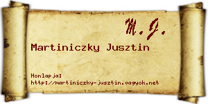 Martiniczky Jusztin névjegykártya